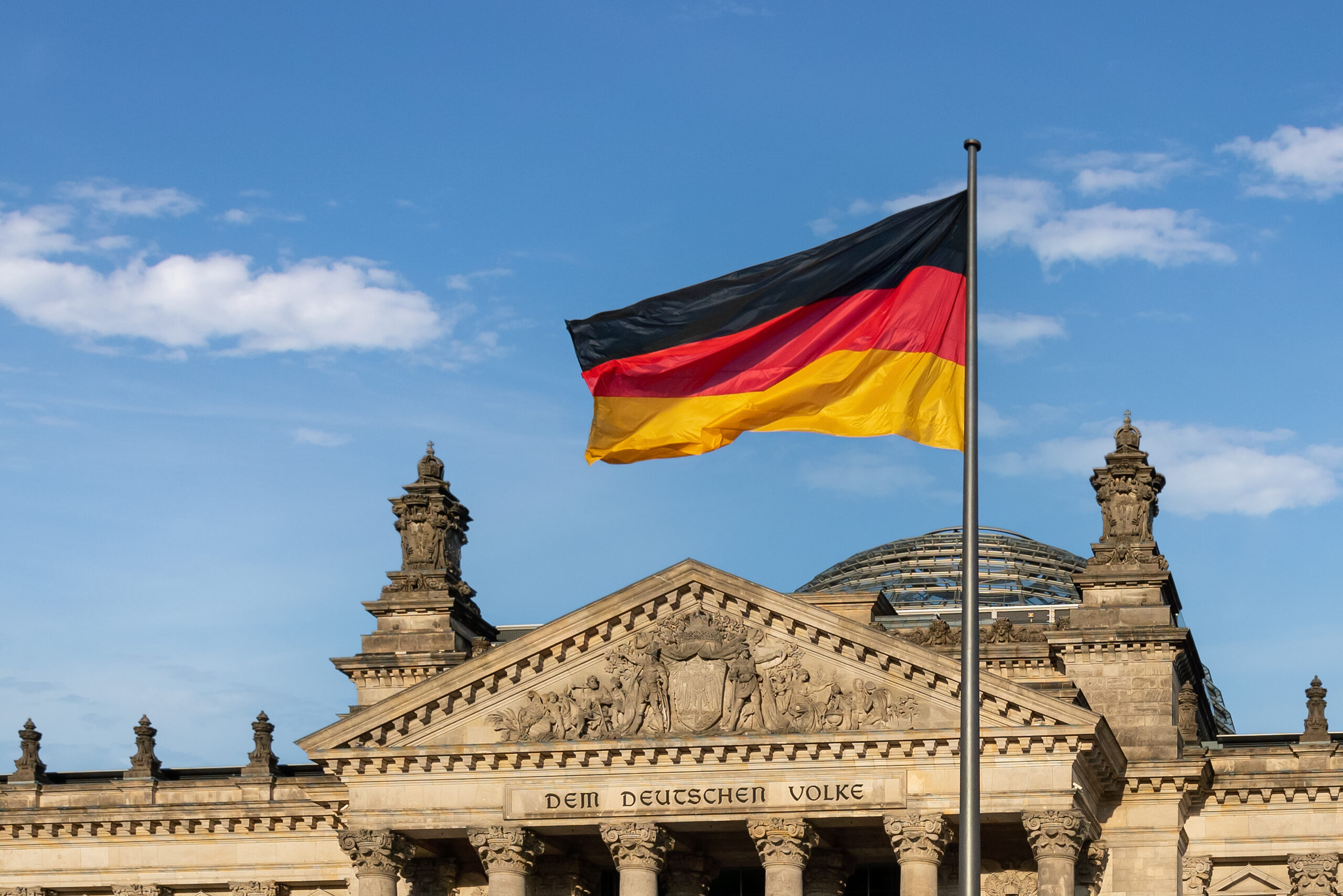 German Flag in front of the German Parliament (Bundestag) – Reic